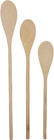 3 Piece Long Handle Wooden Mixing Spoon Set - 10", 12" and 14" Long (1 Set)