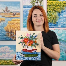 Colorful Floral Still Life Painting Botanical Original Oil Painting, Flowers