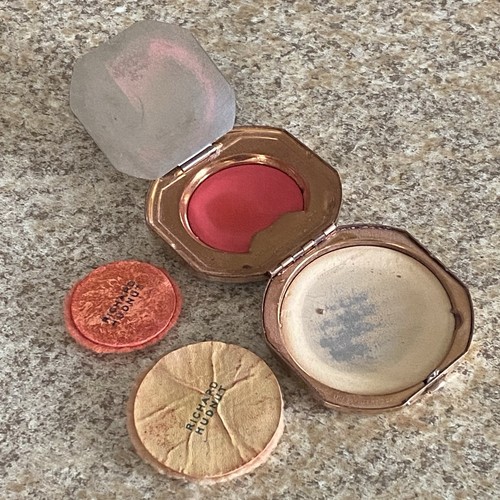 Vtg RICHARD HUDNUT Blue Enamel Double Vanity Pressed Powder Rouge Compact - Picture 12 of 15