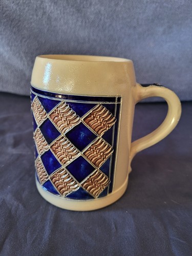 Taza de gres de colección / Stien Mad I Alemania cobalto y marrón muy buen estado  - Imagen 1 de 6