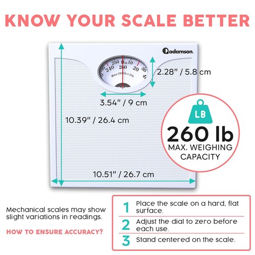 A22 Bathroom Scale for Body Weight - Up to 260 LB - Anti-Skid Rubber Surface ... - Picture 3 of 8