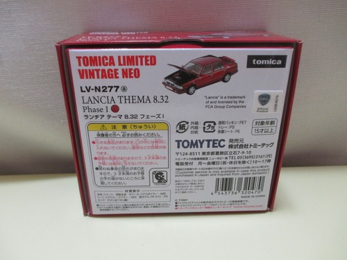 TOMY TEC Tomica Limited Vintage Neo LV-N277a 1/64 Lancia Thema 8.32 Phase I Red - Picture 3 of 3