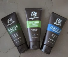 (3) DR. SQUATCH natural Face Wash Fresh Falls, Pine Tar & Cool Fresh Aloe 4oz ea