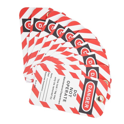 10x Lockout Tag Danger Do Not Operate Safety Warning Front / Back Label PVC Hot - Bild 3 von 24