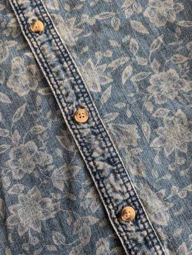 Fat Face 3XL Indigo Dye Long Sleeve Patterned Denim Style Shirt XXXL - Picture 7 of 9