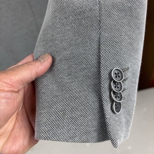 THE SAVILE ROW COMPANY London Gantona Herren 42 L Seersucker Blazer Jacke grau - Bild 8 von 12