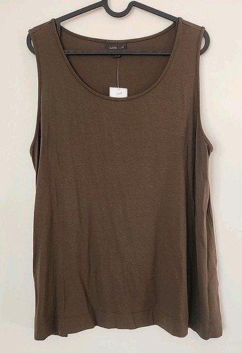 J. Jill Wearever Collection Brown Sleeveless Tank Top Size L Stretch NWT $39