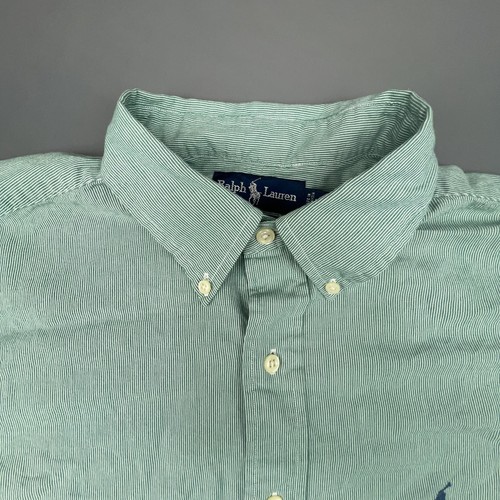 Ralph Lauren Shirt Mens Large Yarmouth Button Down Classic Stripe Dress Shirt - Picture 4 of 6