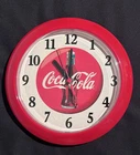 Vintage Diner Style Coca Cola 8.5" Round Plastic Battery Operated Clock