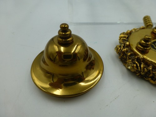 A Gold Tone Product Miniature Chafing Dish Trinket Holder Gold Tone + Rhinestone - Picture 7 of 11
