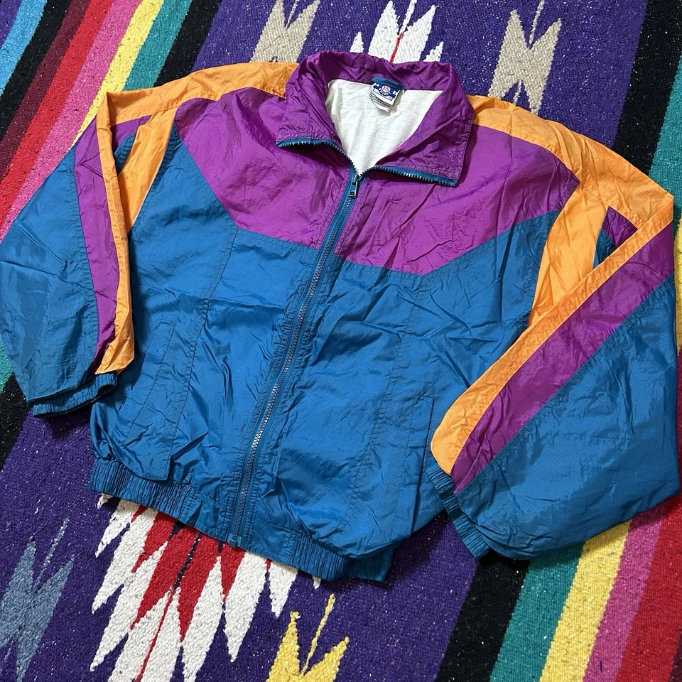 Chaqueta De Colección Años 90 Pro Spirit Colorblock Naranja Azul Púrpura Juvenil XL Foto 2 de 4