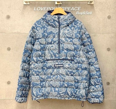 Supreme Micro Down Half-Zip Pullover Padding Paisley Blue H111802 153151294 [U]
