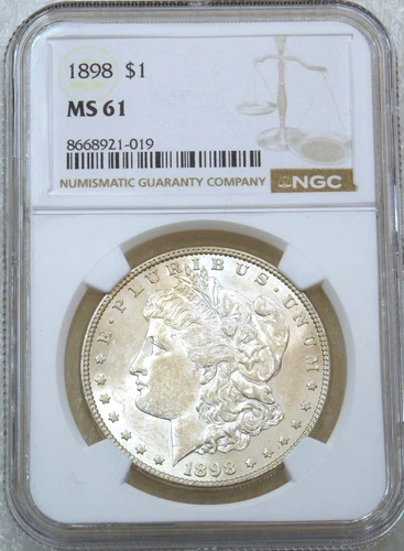 1898 P Morgan Silver Dollar NGC MS61 Frosty Just Graded New Holder #Q282A
