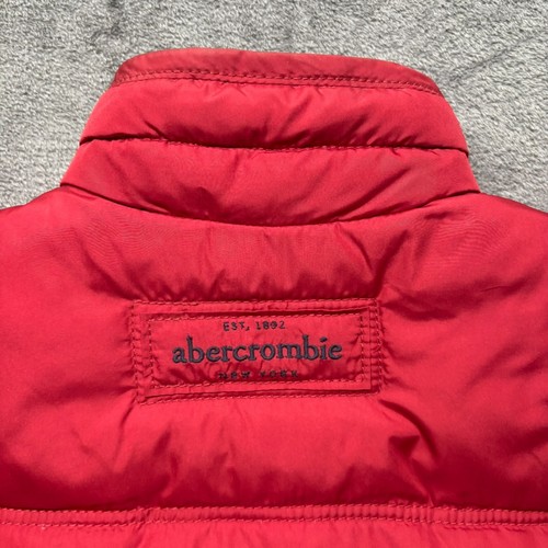 Abercrombie & Fitch Vest Boys XL Red Kempshall Down Puffer Jacket Youth - Picture 8 of 9