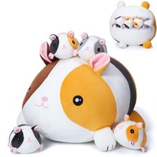 5 Pieces Guinea Pig Stuffed Animals 14 Inch Mommy Guinea Pig Plush with 4 Cut...