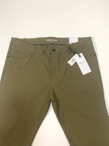 Kenneth Cole Pants Mens 38x32 Olive Green Slim Fit Chino Stretch Tech Pant NEW - Picture 5 of 13