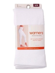 WARNERS BLISSFUL BENEFITS RIBBED SEAMLESS LEGGINGS / CROPPED / XS / WHITE