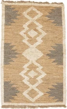3X5 ft Braided Jute Sumak Modern Farmhouse Rug Small Area Carpet Foyer Bathroom