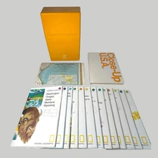 Vintage National Geographic Society Close-Up USA Map Box Set *Missing 3 & 5 Used