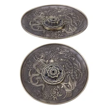 ˜Incense Stick Burner Holder Dragon Pattern Censer Plate Decoration (Bronze)