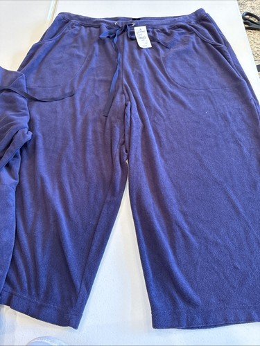 Lane Bryant Stretch French Terry Hoodie & Crop Pants 18/20 NWT NAVY - Picture 2 of 10