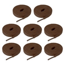 4 Pairs Flat Shoe Laces 5/16" x 120" Polyester Sneaker Shoestring, Brown
