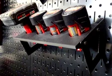 Wall Control mount 4 Battery holder organizer display Milwaukee fuel M12 tool
