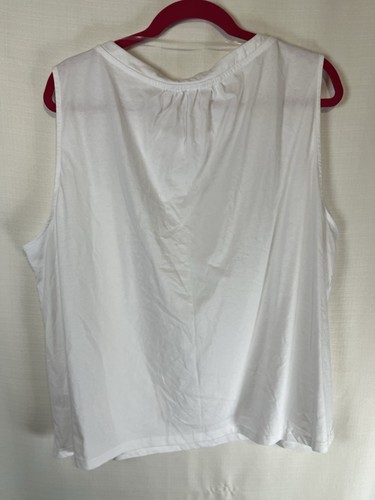 Time & Tru XXXL col rond femme blanc au crochet sans manches - Photo 4/4