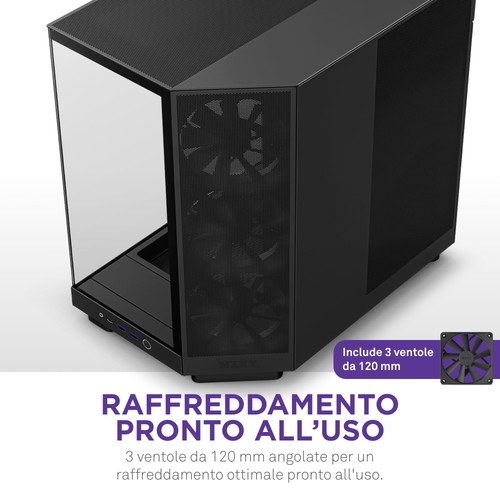 NZXT H6 Flow CC H61FB 01 Case Mid Tower Compatto a Doppia Camera con Flusso d - Foto 4 di 24