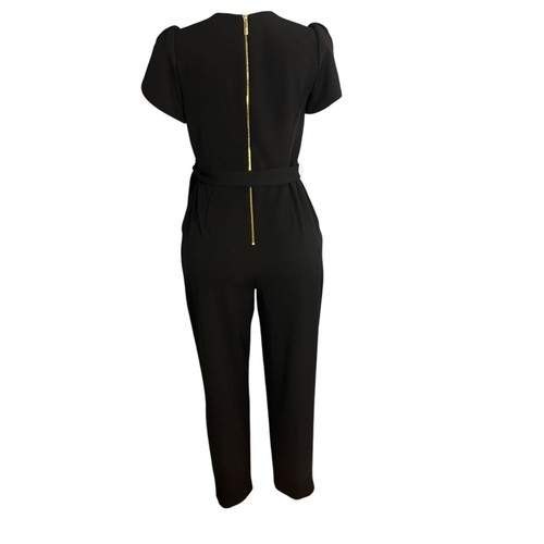 Calvin Klein eleganter schwarzer Damen Jumpsuit mit Bindeband Größe 4  - Bild 6 von 9