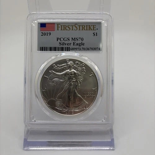 2019 American Silver Eagle $1 - PCGS MS70 - FirstStrike Flag Label | Collectors!