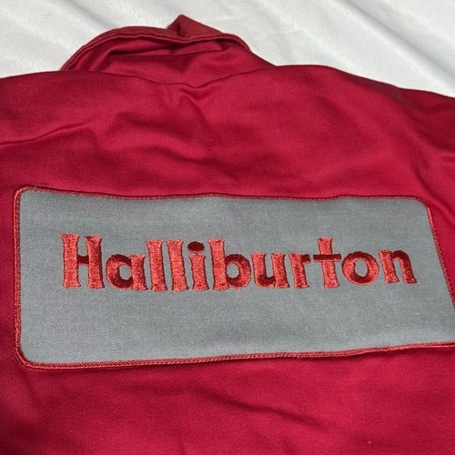 VTG NOS Red Pride-Maker Coveralls Insulated Quilted Halliburton Patch Sz. 42XT - product listing photo