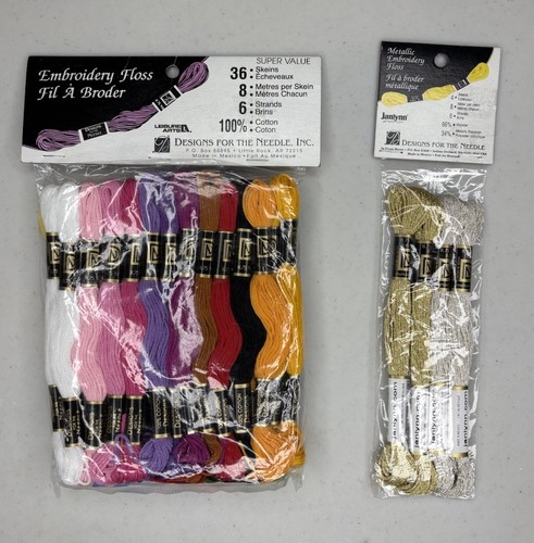 Janlynn Embroidery Floss 36 Skein Pack & Metallic Embroidery Floss 4 Pack - New