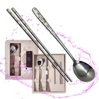 [5 Sets][Made in Korea] Sticky Korean Style Rice Spoon Chopsticks Set 430 Sta...