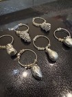 Set Of 6 Pewter Wine Glass Charms