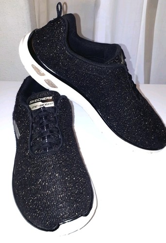 SKECHERS 7/40 Sneaker schwarz/gold Relaxed Fit Air Cooled Memory Foam Slip On
