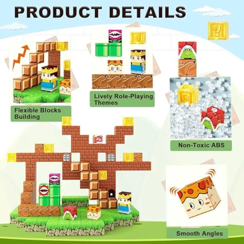 Magnetic Building Blocks Set for Toddlers and Kids Ages 3-12 - Picture 4 of 12