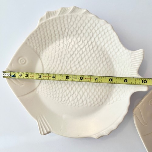 4PC Set VTG Chicken of the Sea Tuna Fish Plates 10" x 9" Ceramic White Nautical - Picture 3 of 18