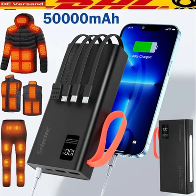 MARKENLOS Caricabatteria 66W Powerbank 50000mAh USB per gilet riscaldato giacca giubbotto riscaldante