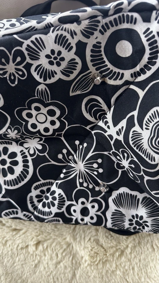 💼REISENTHEL allrounder L Reisetasche, Schwarz-weiß Blumen 30 L. TOP ZUSTAND - Bild 2 von 4