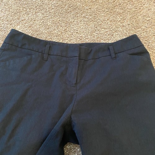 New York and Company Womens Navy Blue Crop Mid Rise Striped Dress Pants Size 4 - Picture 4 of 8