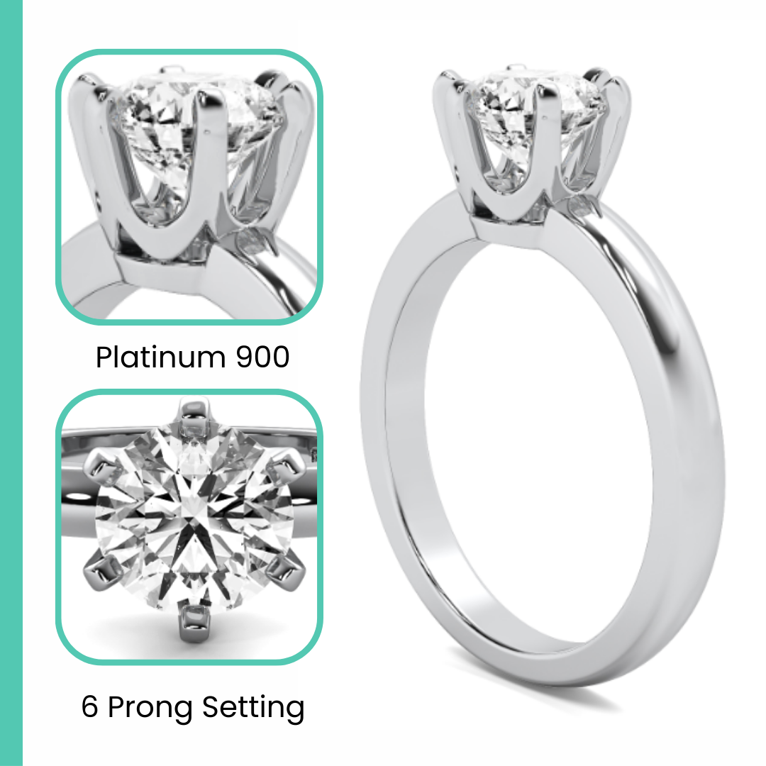 3.00ct G-VS1ラウンドラボグロウンダイヤモンドプラチナリング IGI Certified 3.00 CT Round Cut F VVS1 Lab Grown Diamond Ring