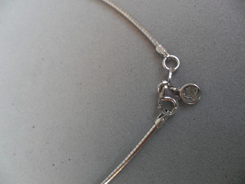 Cadena Omega Frey Wille FREYWILLE plata 925, chapada en rodio 39 cm Italia NUEVA - Imagen 12 de 17
