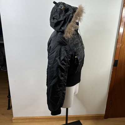 Bohlen down & feather bomber jacket best sale with removable genuine coyote fur trim hood