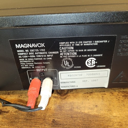 Philips Magnavox 5 Disc CD Changer CDC725-1702 With Remote  - Picture 11 of 11