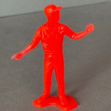 Vintage PP Plastic Race Track Play Set Marx Slot Car Pit Crew Figure Nascar Red