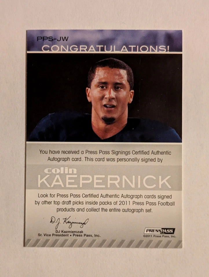 colin kaepernick rookie card auto Rare - Image 2 of 2