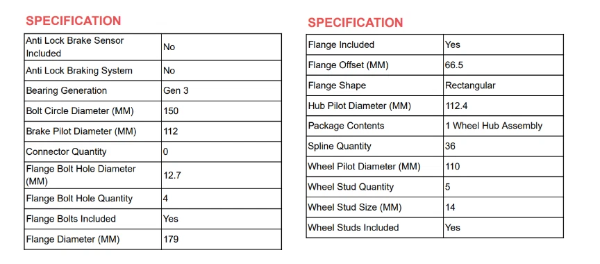 Cojinete de cubo de rueda delantera Dorman 950-002 para Toyota Tundra Sequoia 2007-2021 5LUG Foto 3 de 4