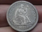 1840 P Seated Liberty Quarter- Philadelphia, With Drapery, Fine/VF Details
