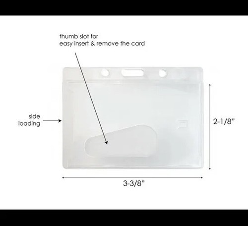 5 Pack ID Card Badge Holder Horizontal Hard Plastic Protector Clear Case - 第 3/3 張圖片